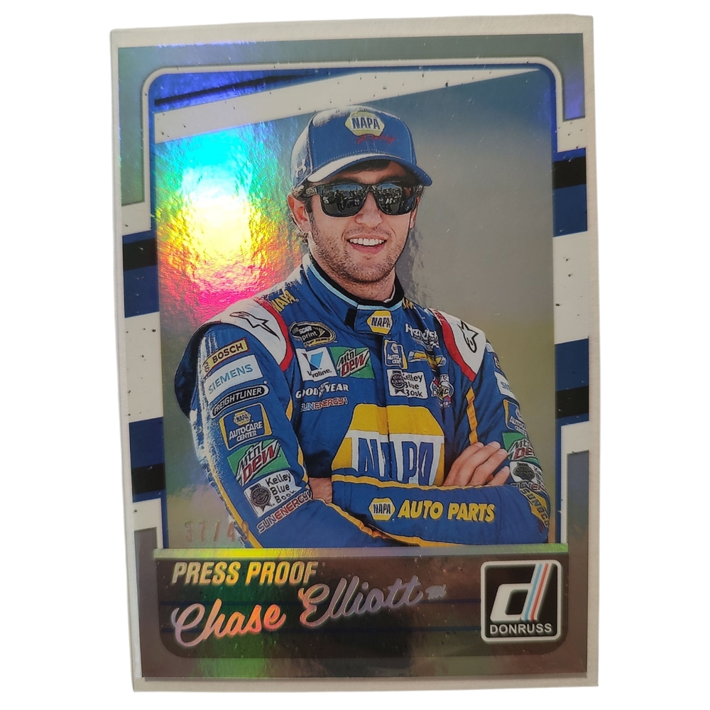 2017 Donruss Racing Card Chase Elliott Press Proof /49 37/49 NASCAR Silver